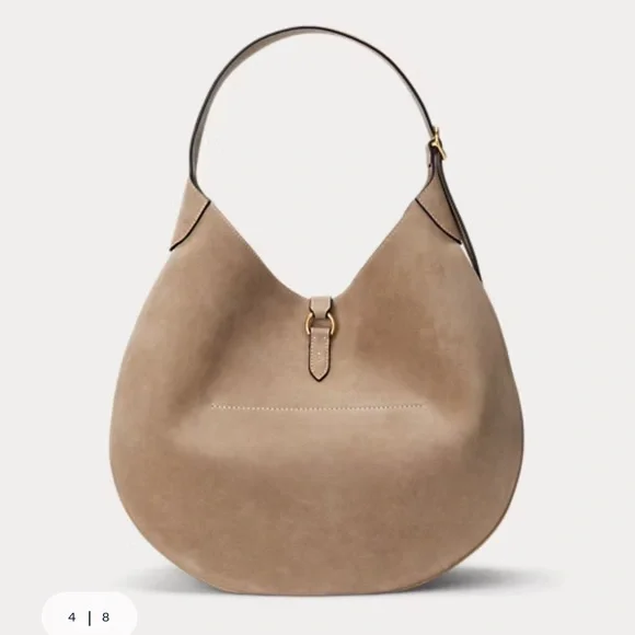 Ralph Lauren Polo ID Suede Large Shoulder Bag - Picture 3 of 12